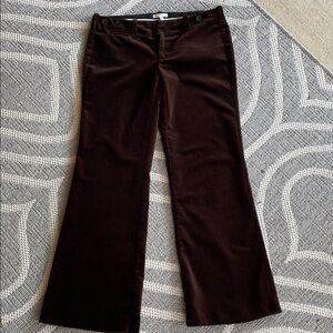 VINCE velvet chocolate brown pants straight wider leg cotton US 4